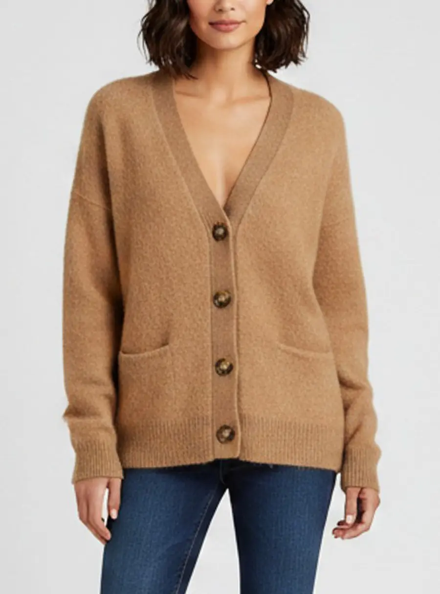 Acne Studios Brown Rib Knit Cardigan XS