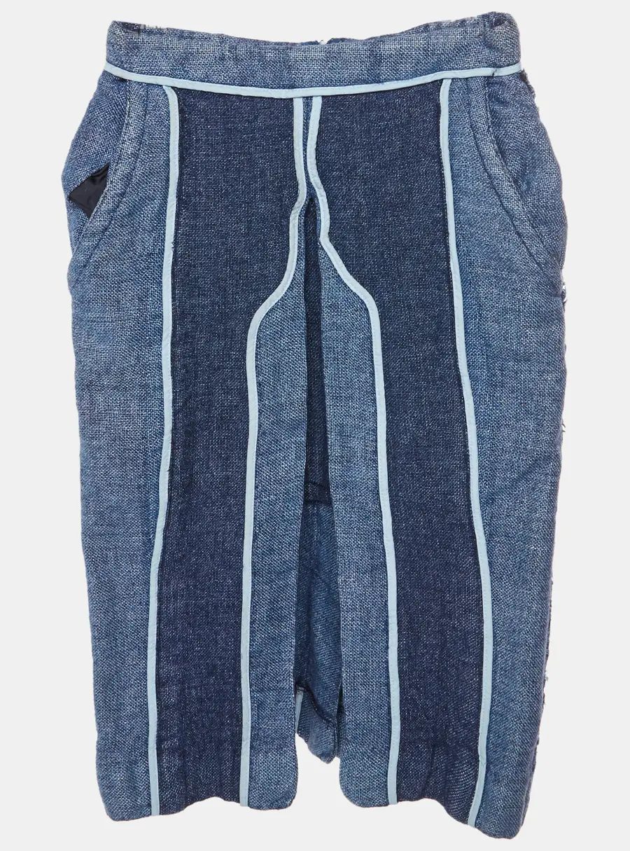 Acne Studios Indigo Paneled Linen Blend Kent Mini Skirt S