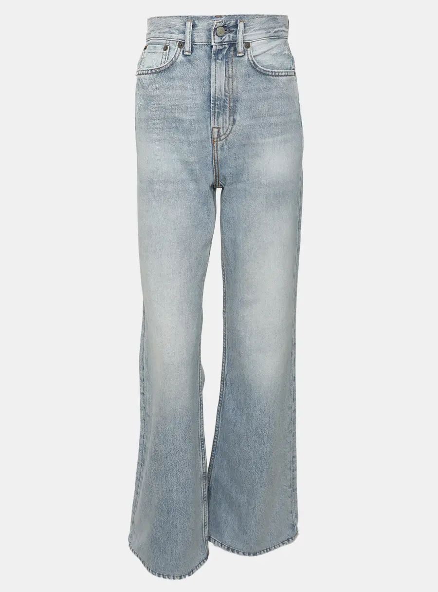 Acne Blue Wash Denim Wide Leg Jeans XS