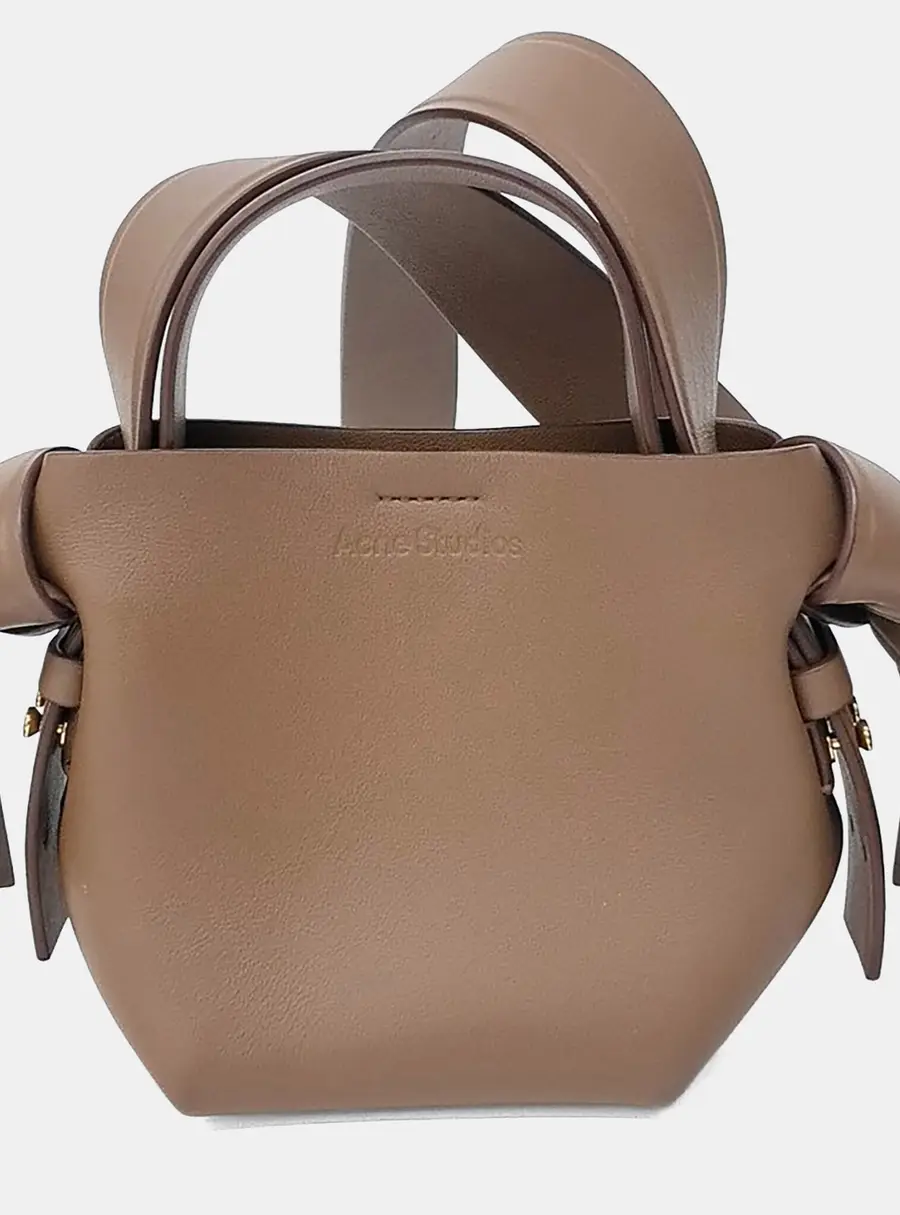 Acne Studios Musubi Micro Brown Leather Top Handle Bag