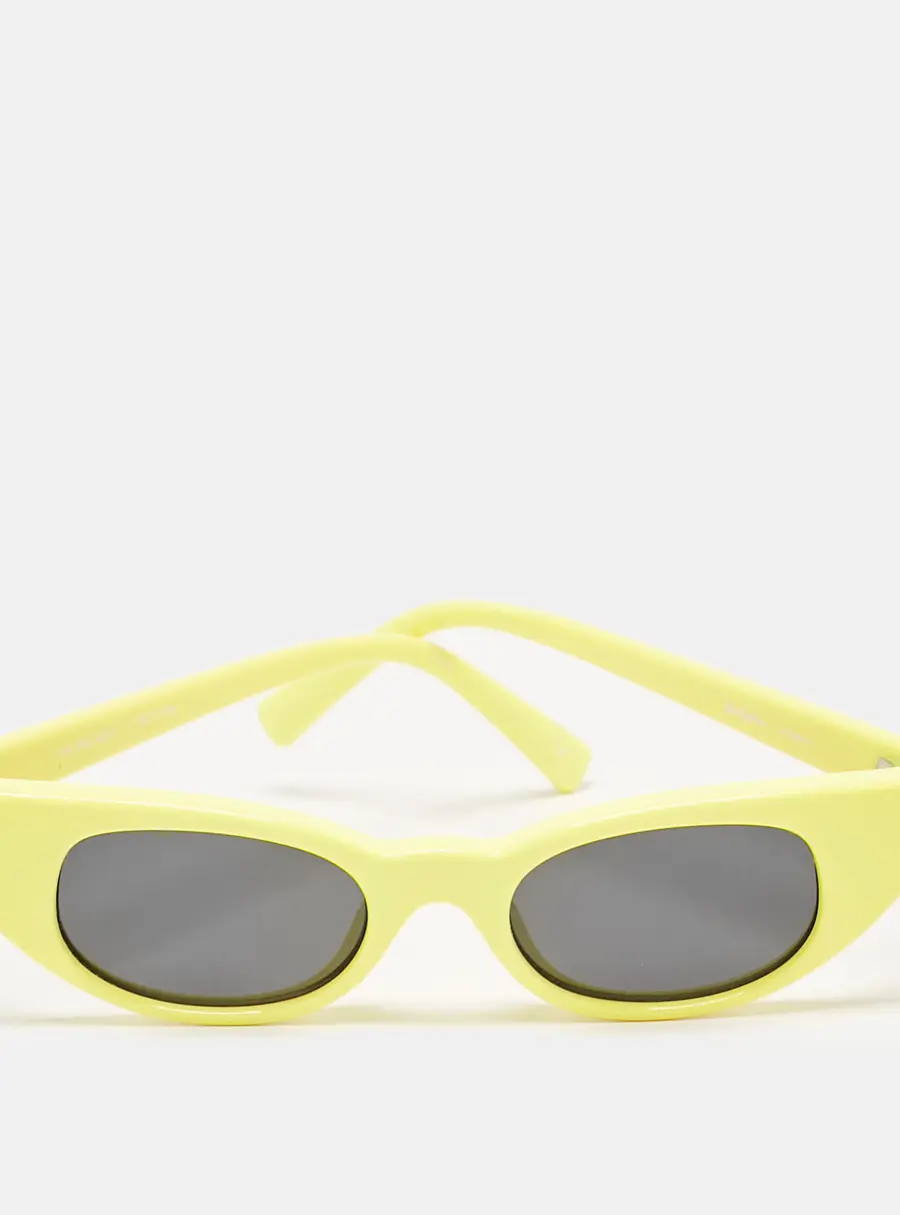 Adam Selman x Le Specs Yellow/Black The Breaker Oval Sunglasses