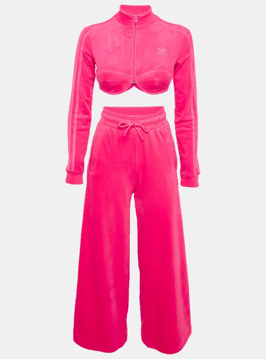 Adidas x Jeremy Scott Pink Velvet Tracksuit S