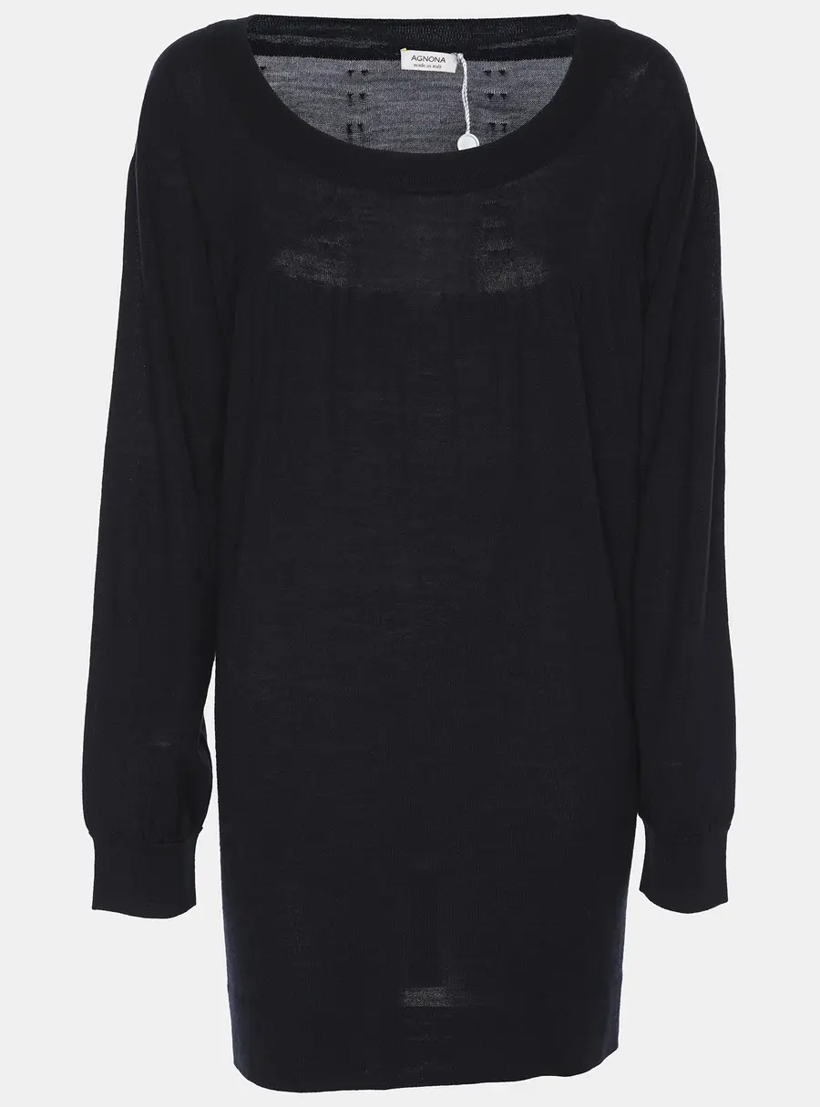 Agona Deep Navy Jersey Long Sleeve Sweater L