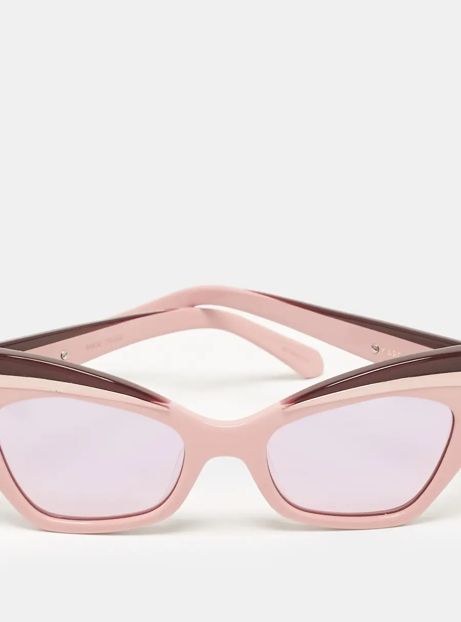 Karen Walker Pink /Purple Mirror Babou Cat Eye Sunglasses