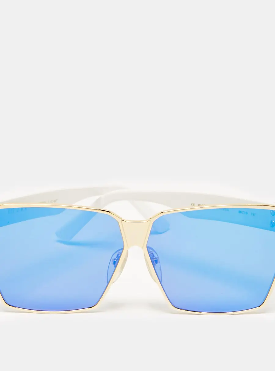 Irresistor Kubrik White/Multicolor Mirror Irresistor Square Sunglasses