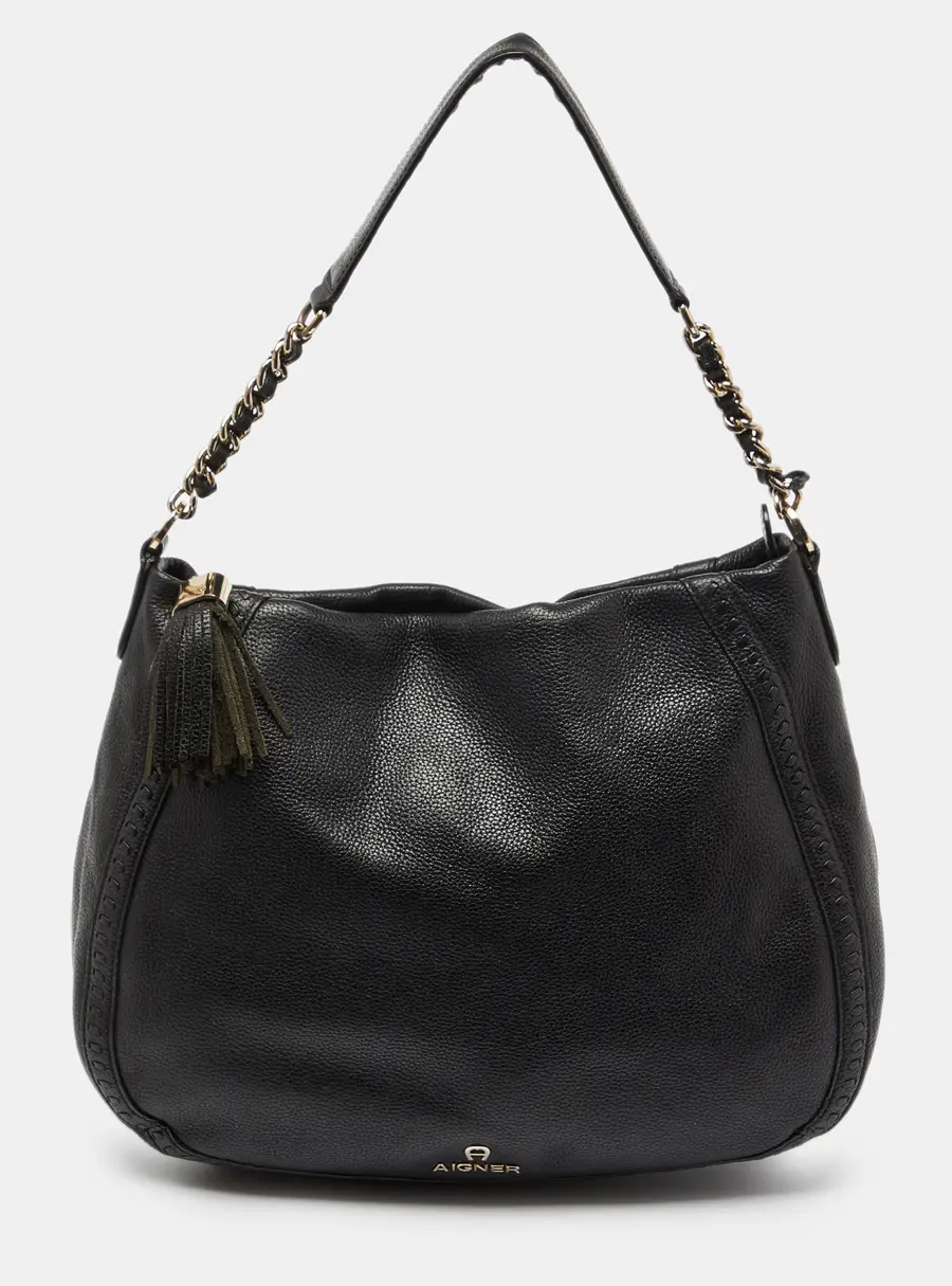 Aigner Black Leather Hobos