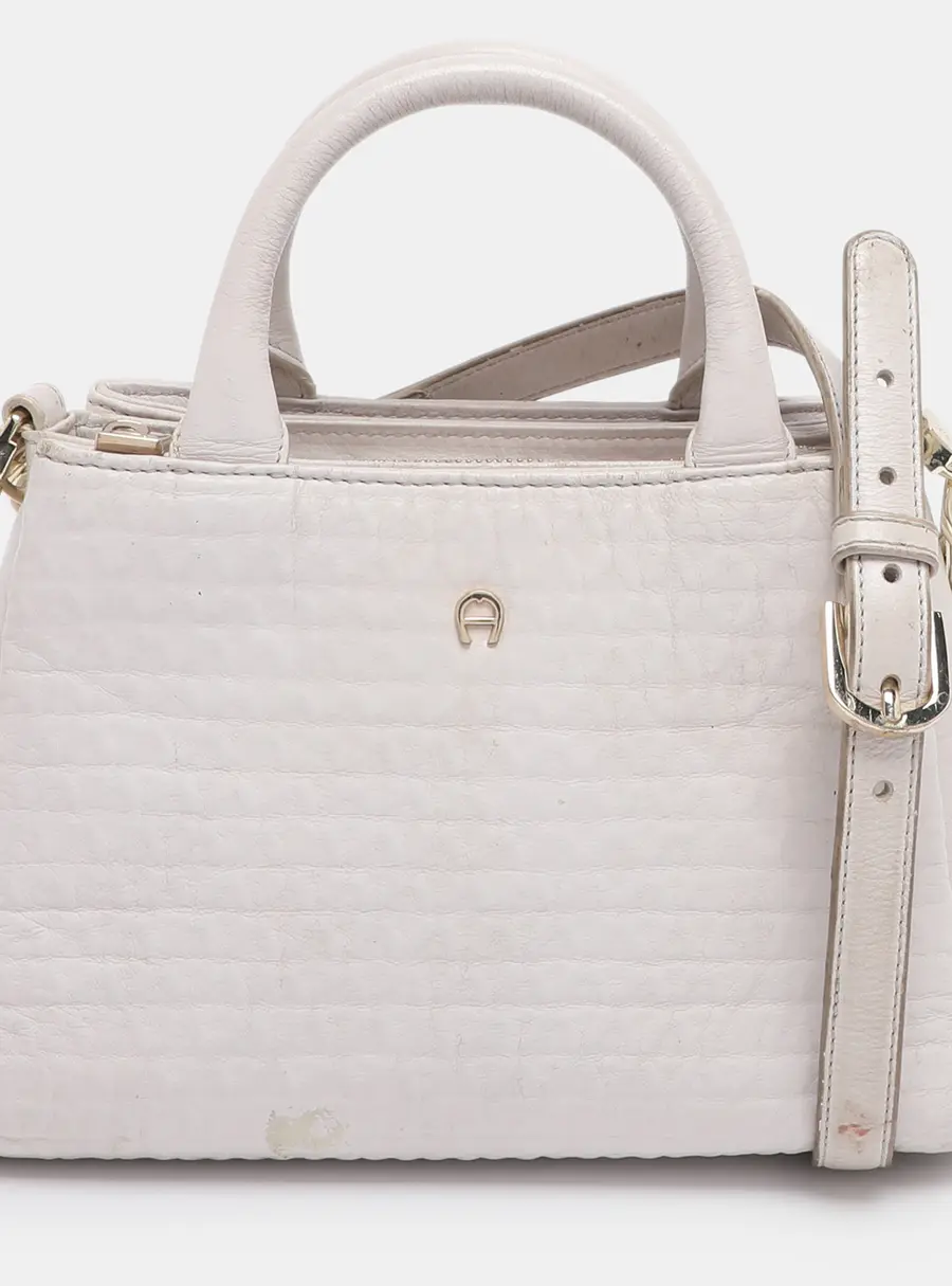 Aigner Off-White Leather Olivia Tote