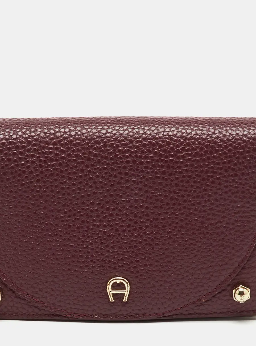 Aigner Medium Burgundy Leather Compact Wallet