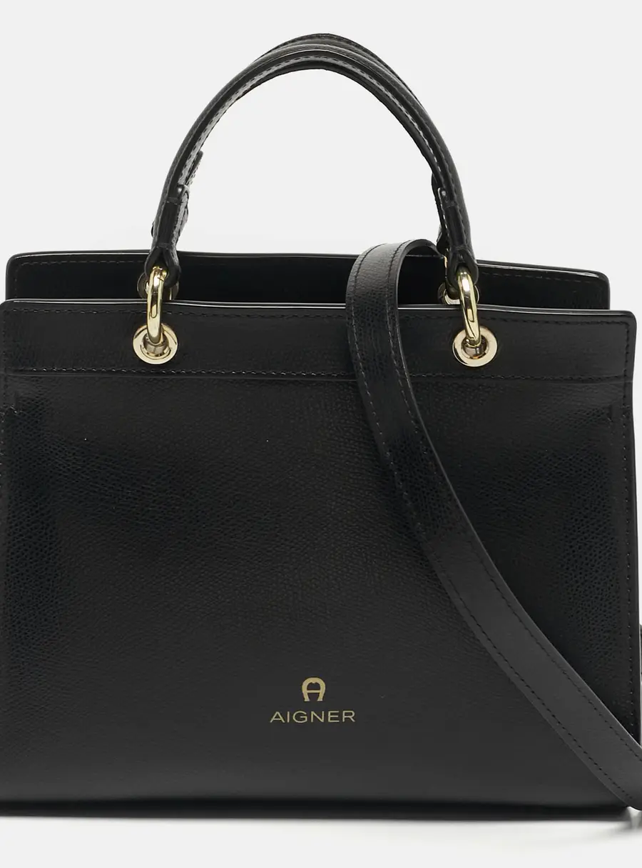 Aigner Carol Mini Black Leather Tote