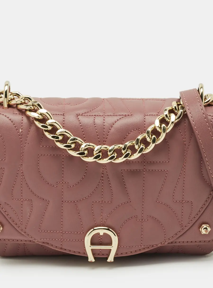 Aigner Diadora Mini Old Rose Leather Crossbody Bag