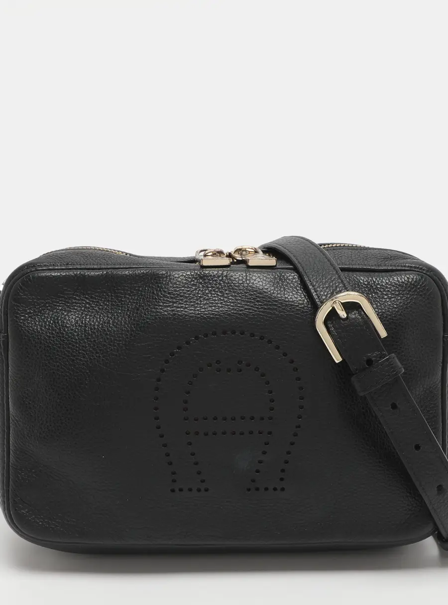 Aigner Black Leather Crossbody Bag