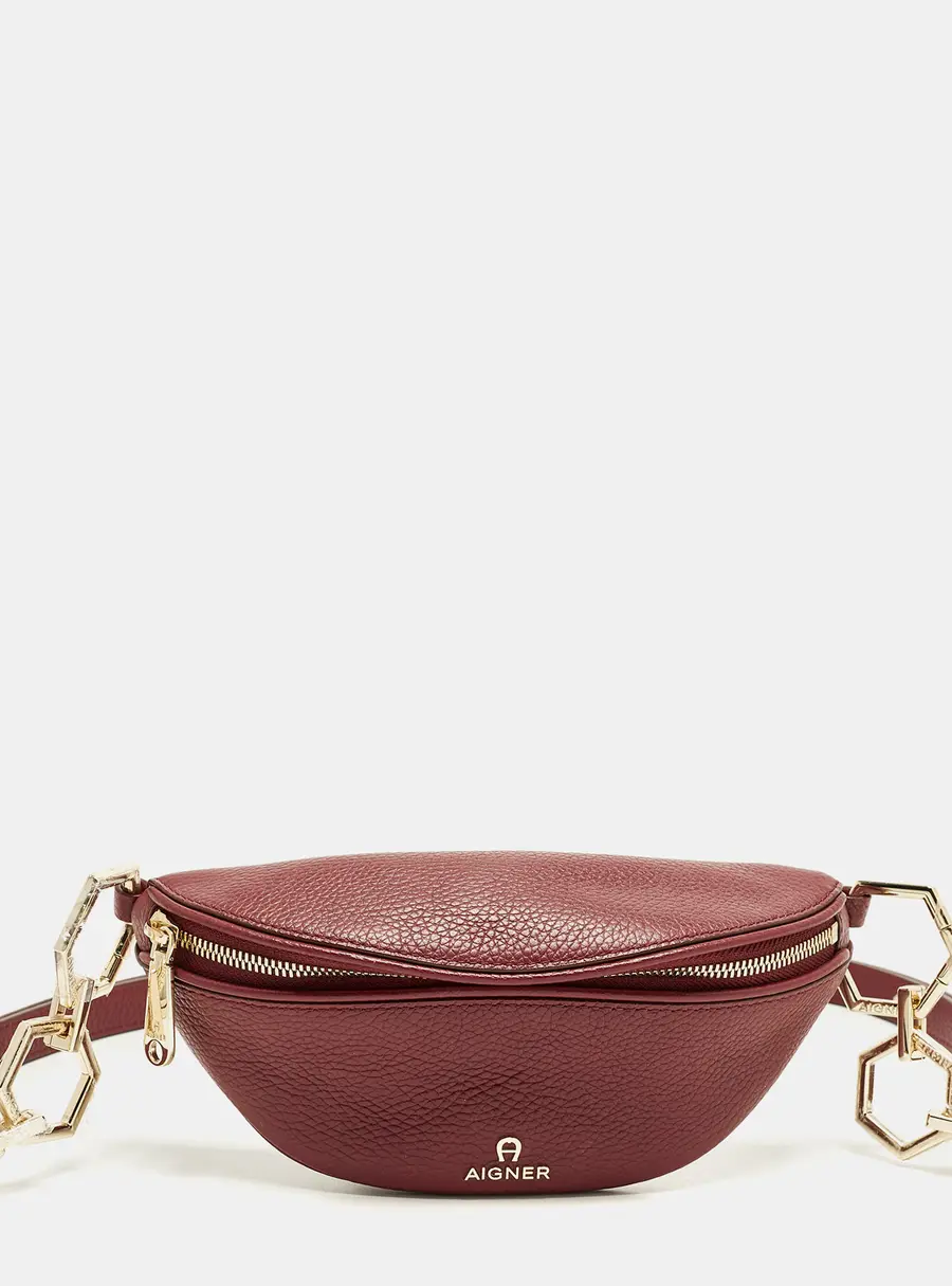 Aigner Serena Small Burgundy Leather Belt Bag