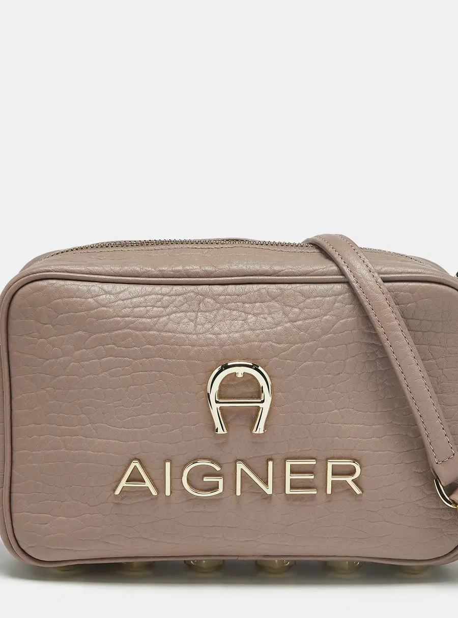 Aigner Bombe A Old Rose Leather Camera Crossbody Bag