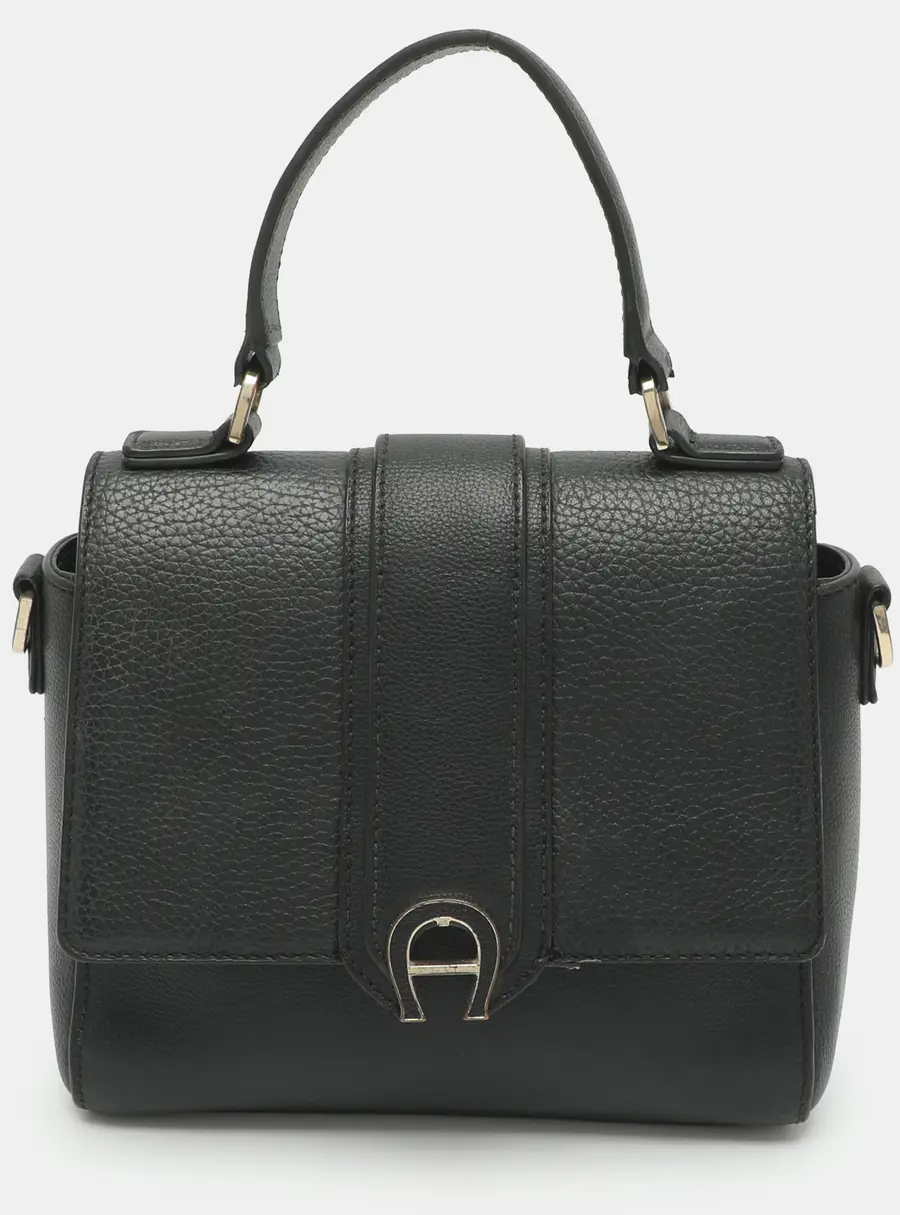 Aigner Anthea Black Leather Top Handle Bag