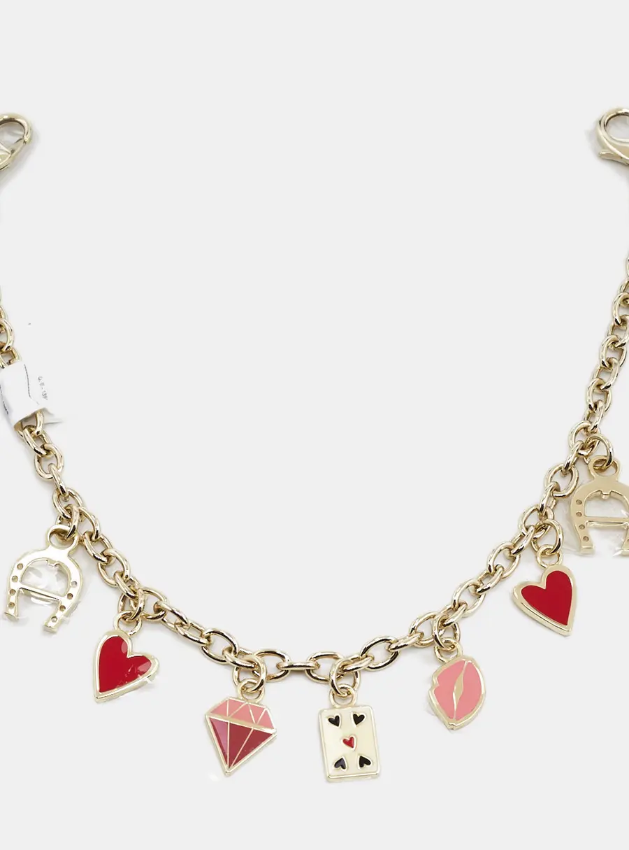 Aigner Charm Enamel Gold Tone Bag Charm