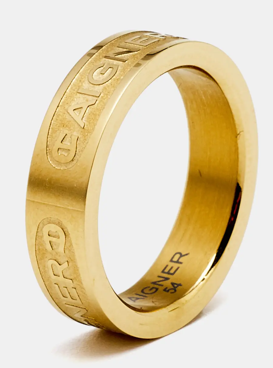 Aigner Gold Tone Band Ring Size 54
