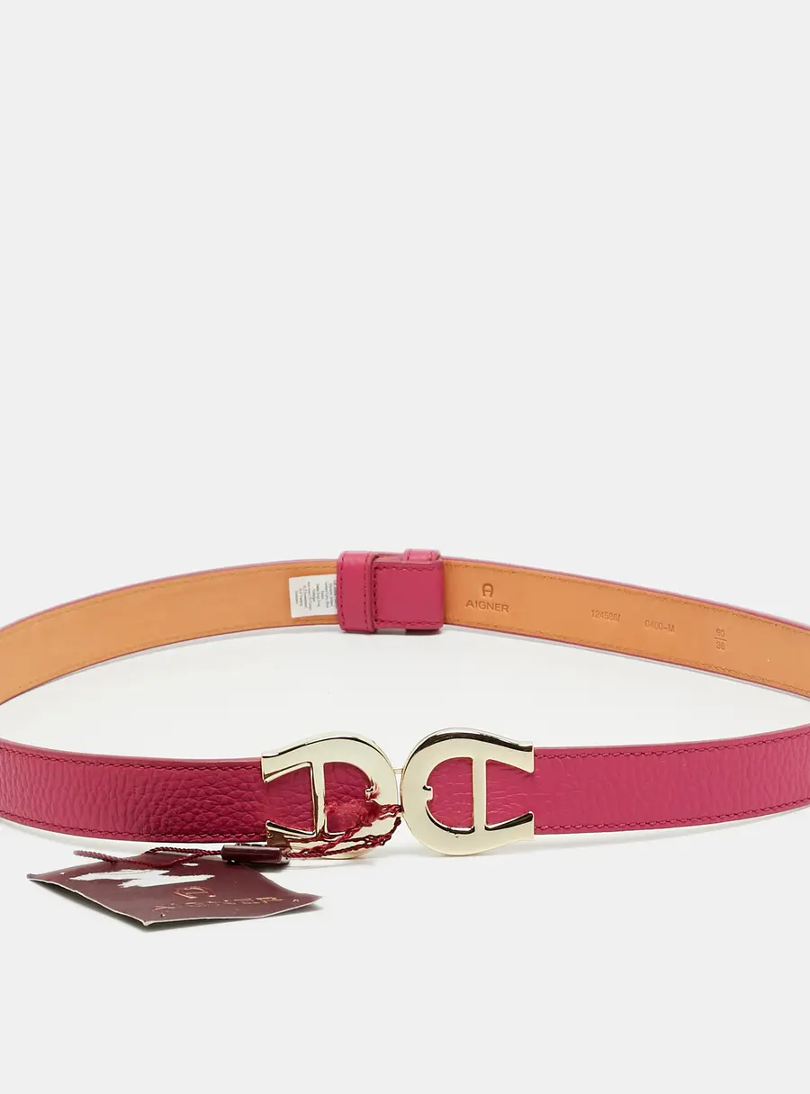 Aigner 90 cm Pink Leather Waist Belt