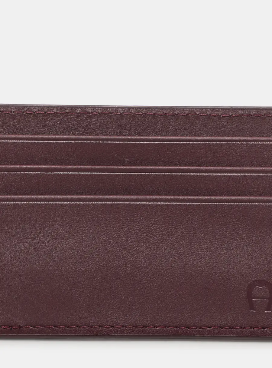 Aigner Burgundy Leather Card Holder