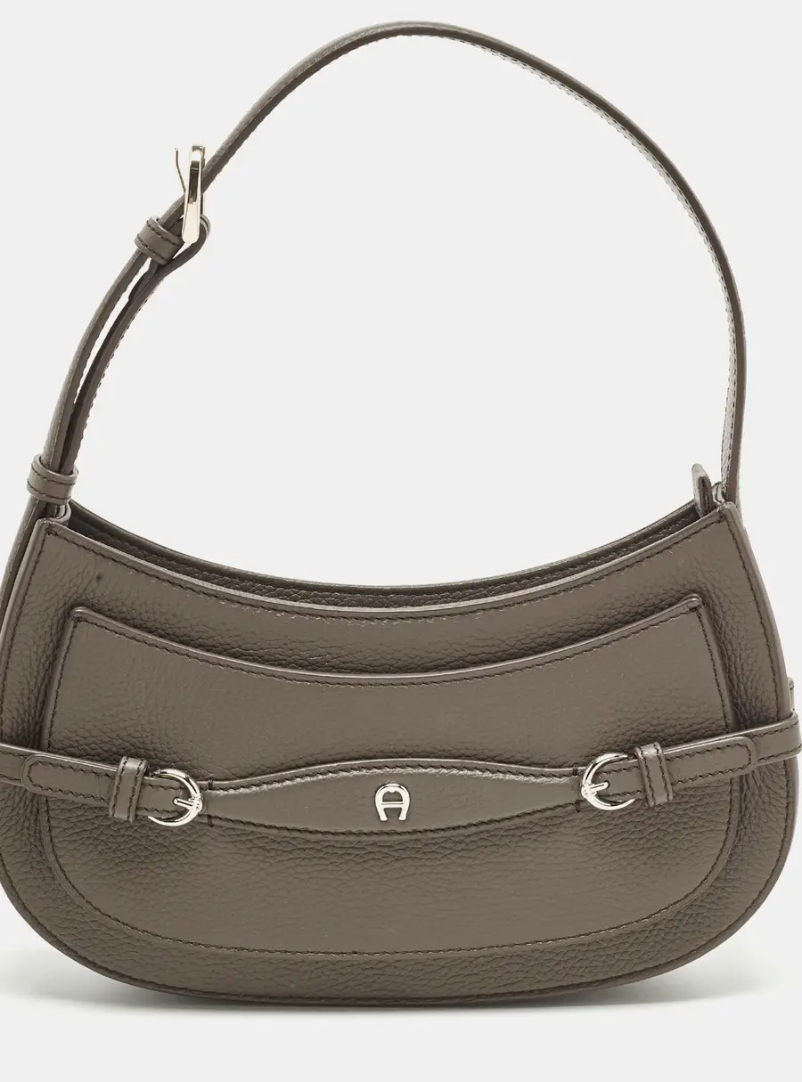 Aigner Cavallo Mini Dark Grey Leather Shoulder Bag