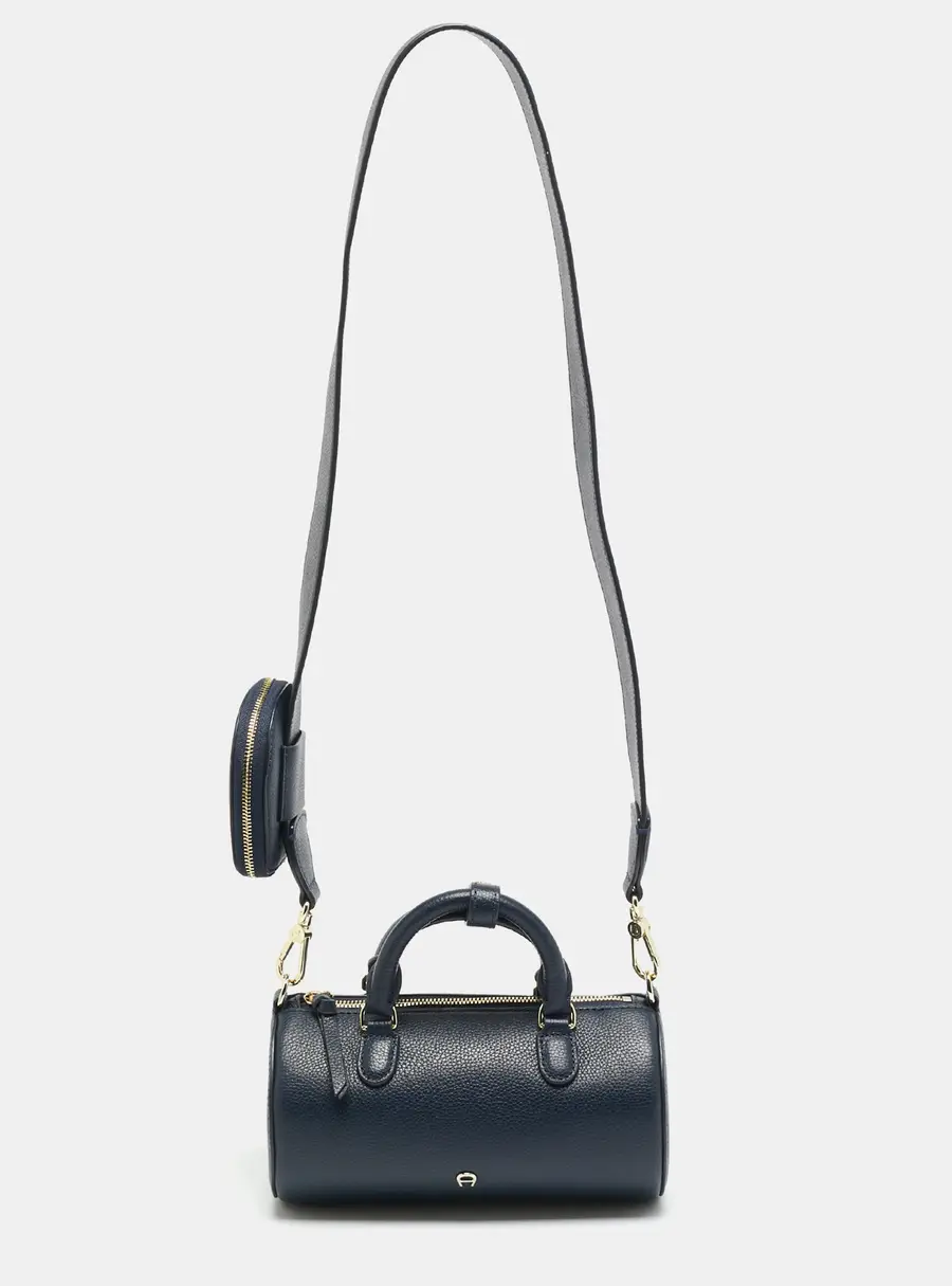 Aigner Isa Small Cosmic Blue Leather Crossbody Bag