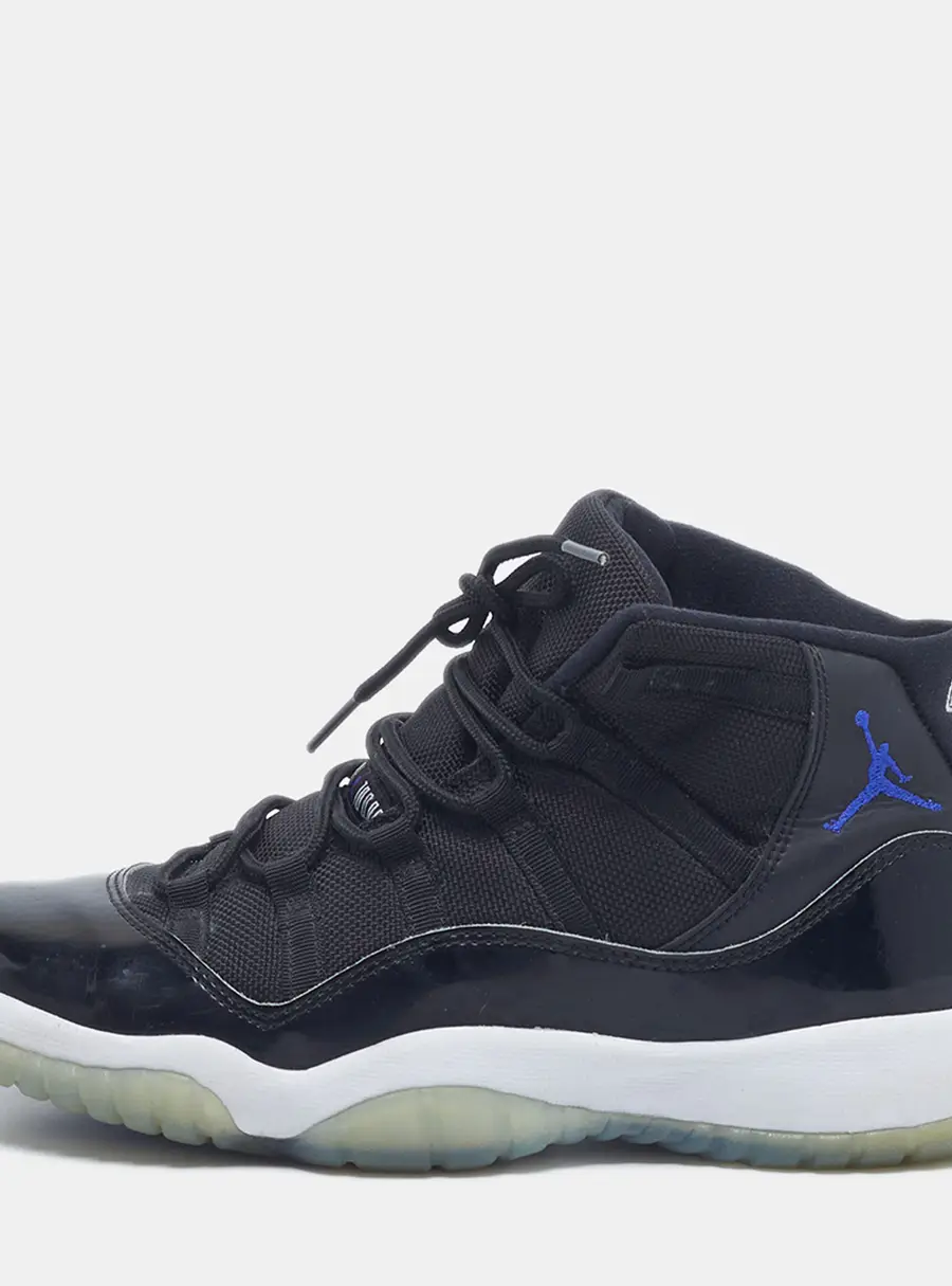 Air Jordan 11 Retro Space Jam Size 39 Black Canvas and Patent Leather Lace Up Sneakers
