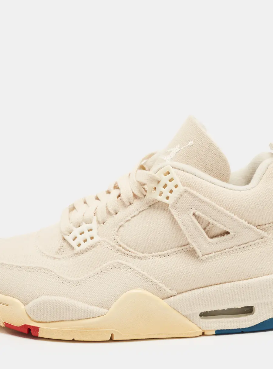 Air Jordans Jordan 4 Retro Blank Size 37.5 Beige Canvas High Top Sneakers