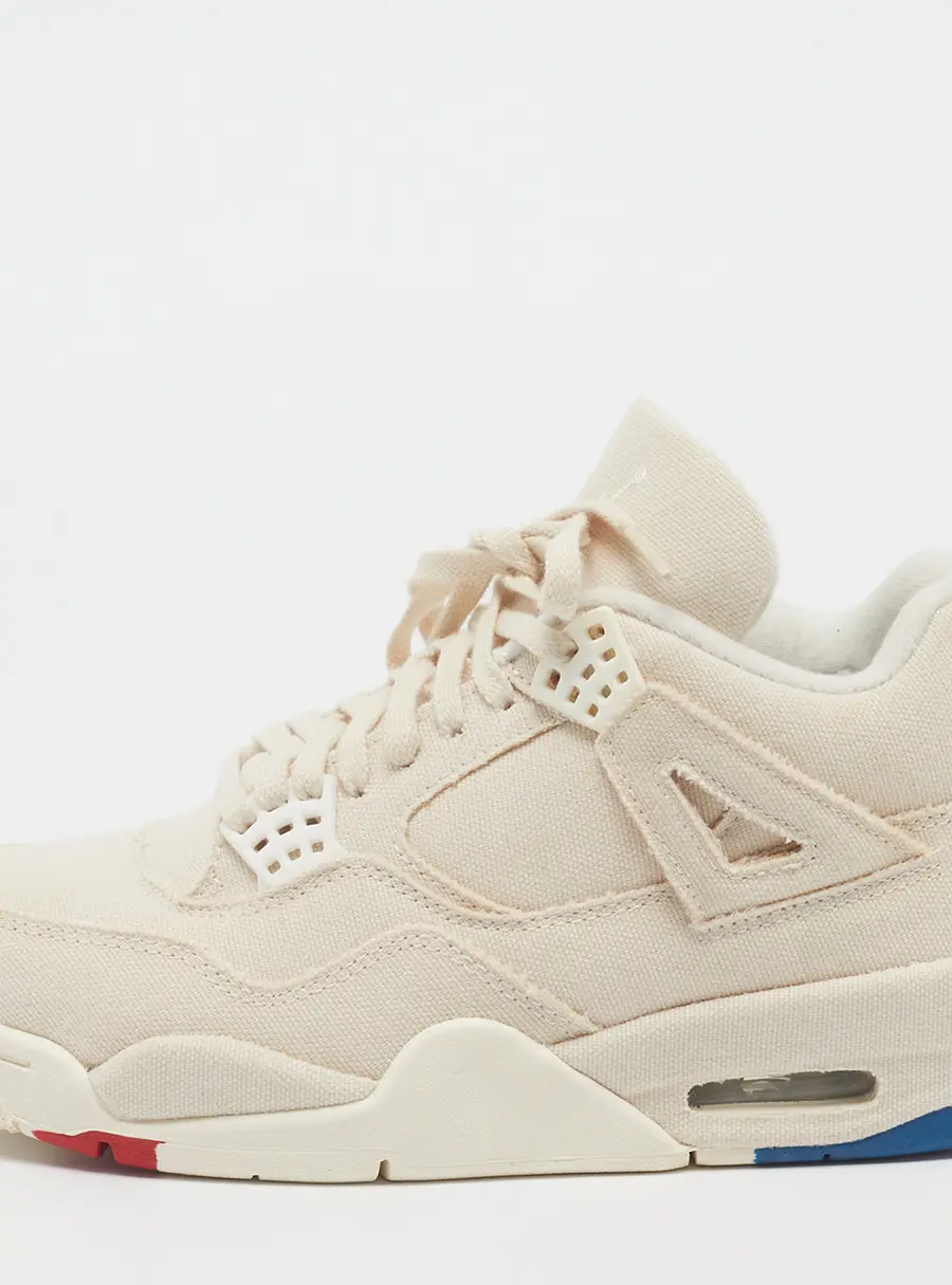Air Jordans Jordan 4 Retro Blank Size 38.5 Beige Canvas High Top Sneakers
