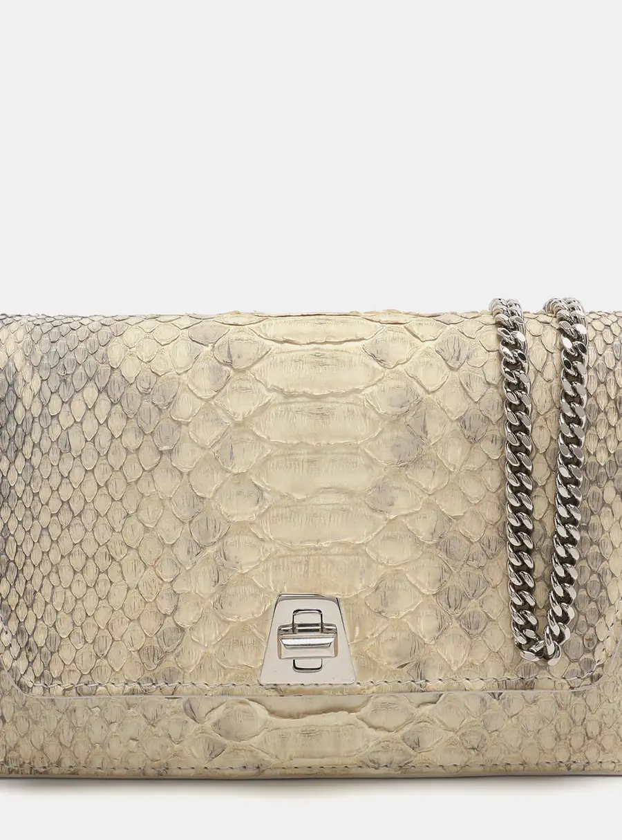 Akris Anouk Grey Python Leather WOC Clutch Bag