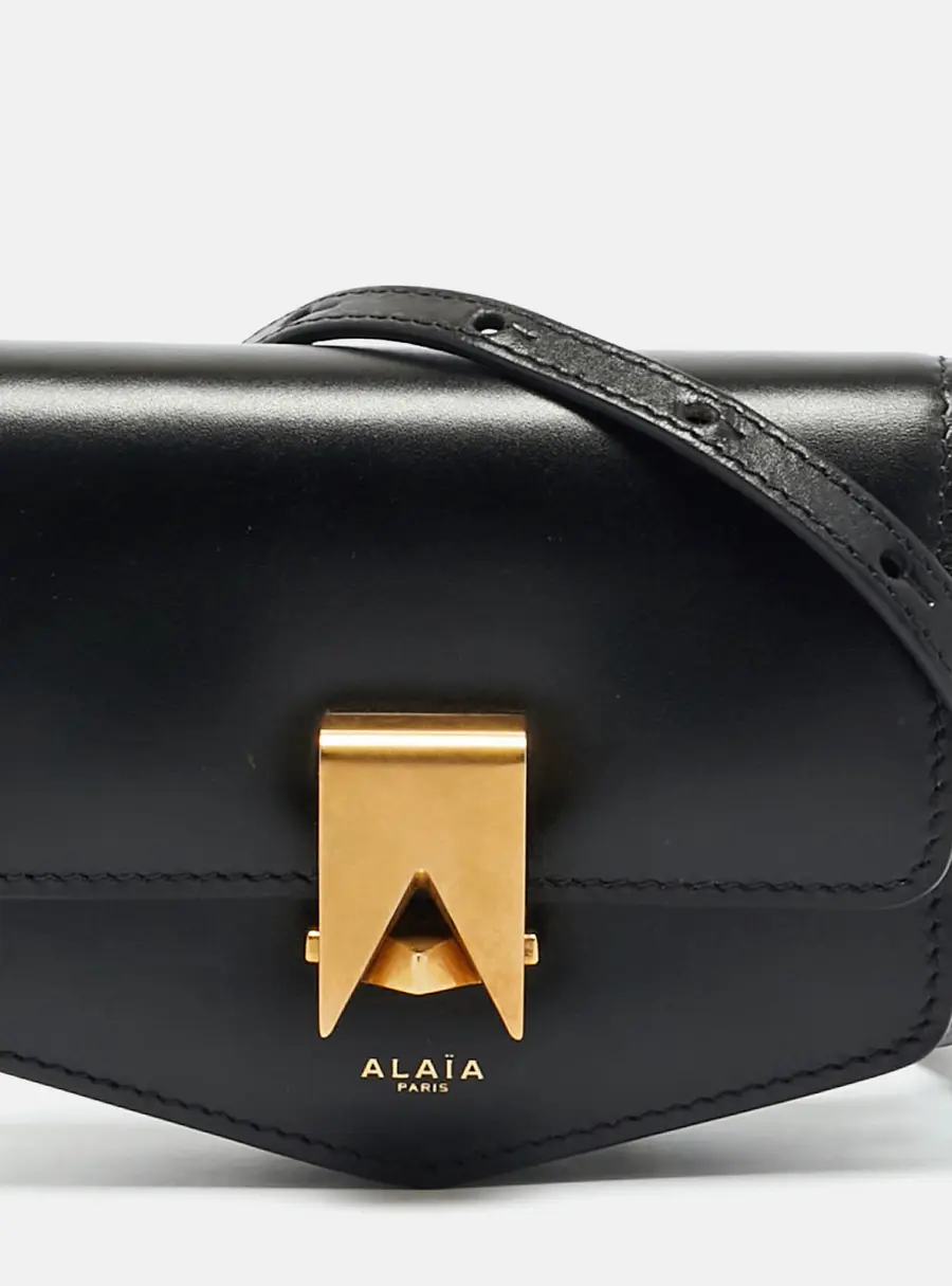 Alaia Le Papa Mini Black Leather Shoulder Bag