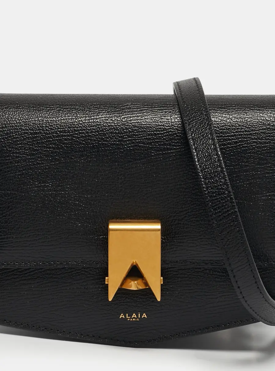Alaia Le Papa Small Black Leather Shoulder Bag