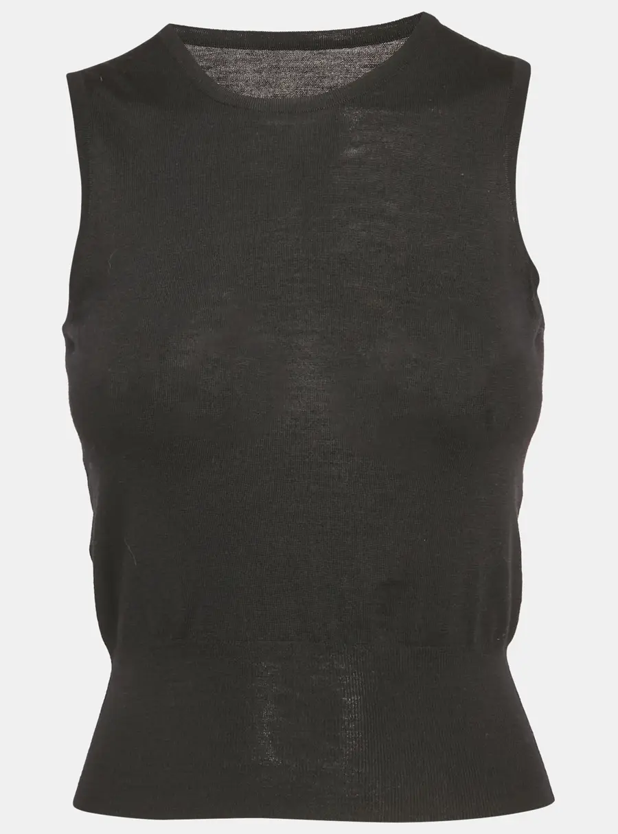 Alaia Black Wool Sleeveless Tank Top S