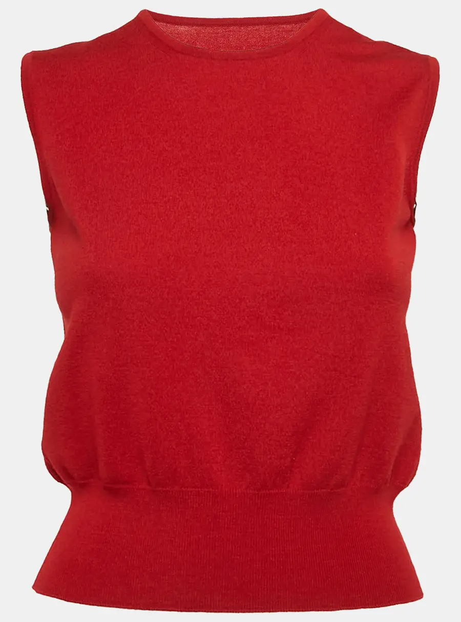 Alaia Red Wool Sleeveless Sweater M