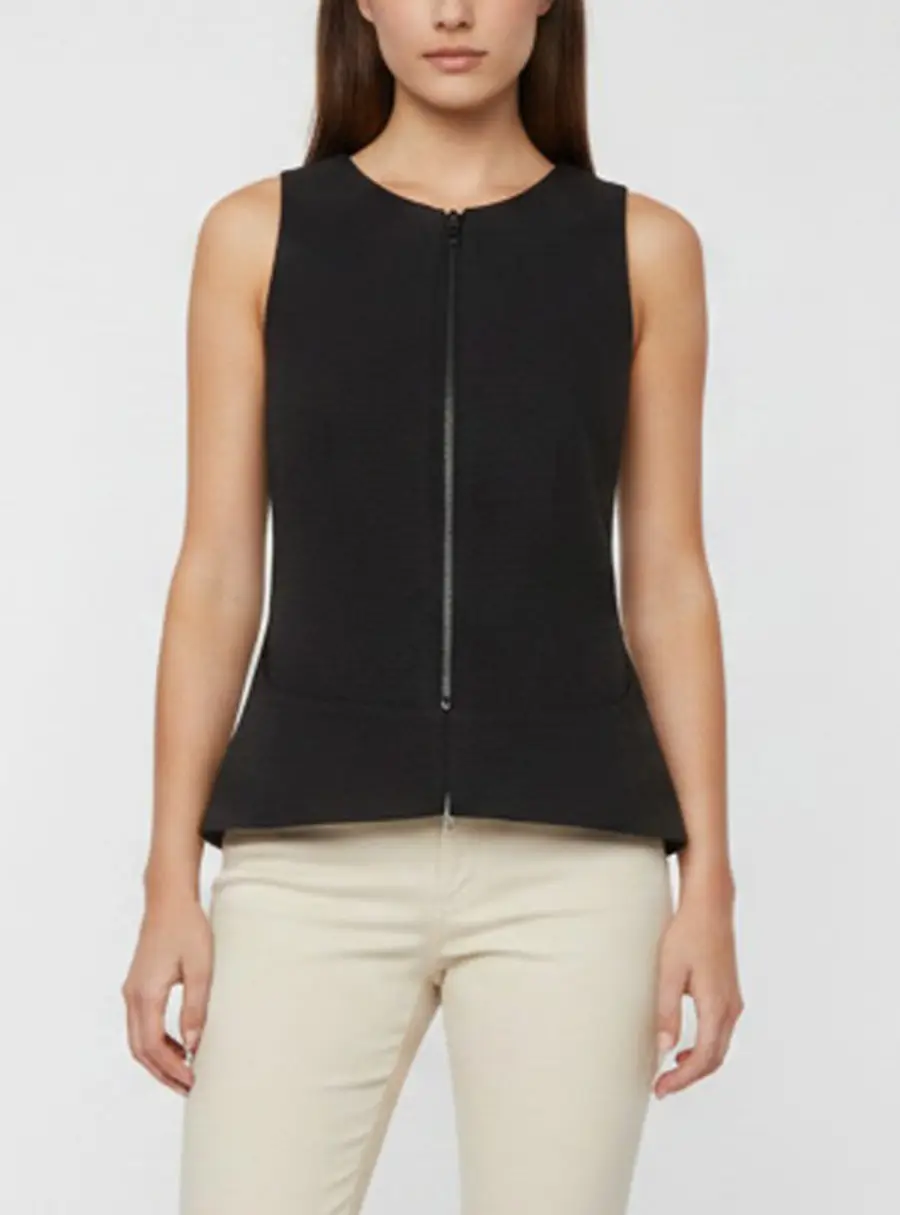 Alaia Black Textured Cotton Alveole Double Gilet M