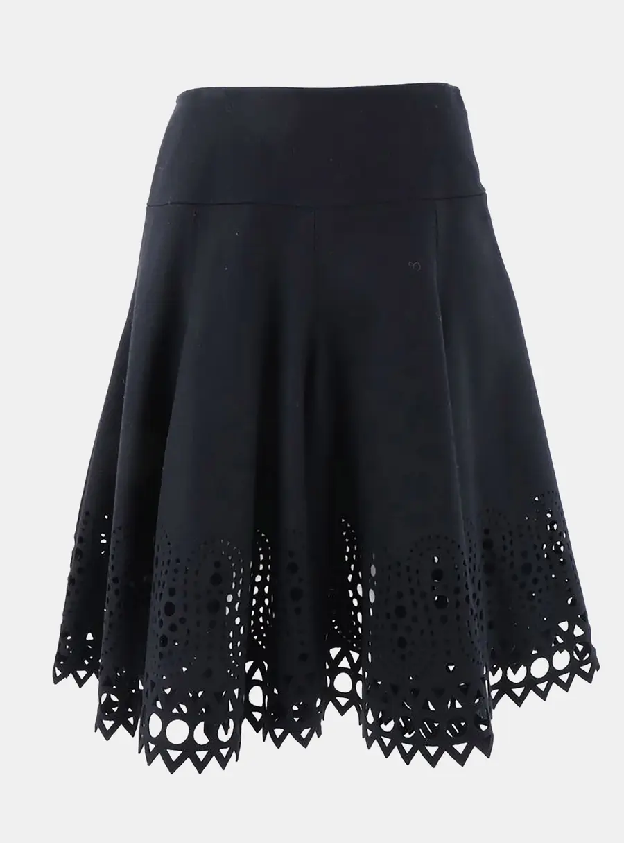 Alaia Black Cashmere, Wool Skirt Size S