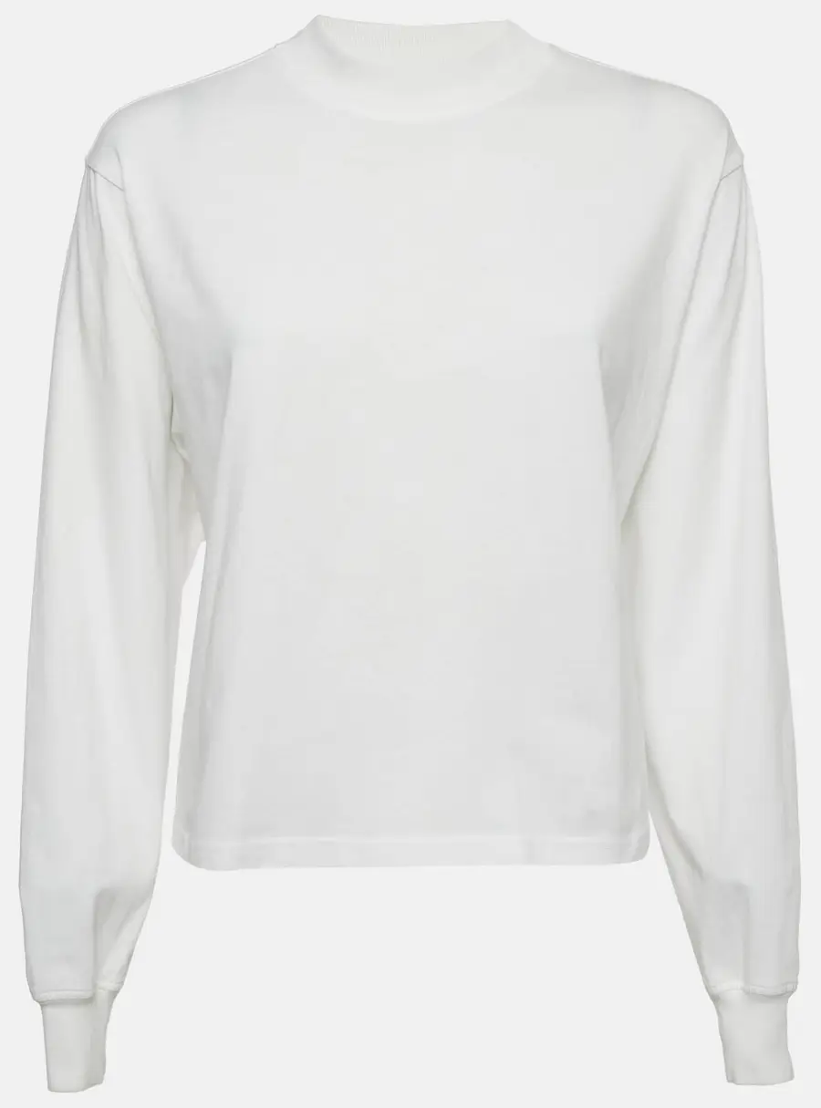 Alaia White Cotton Long Sleeve Sweatshirt S