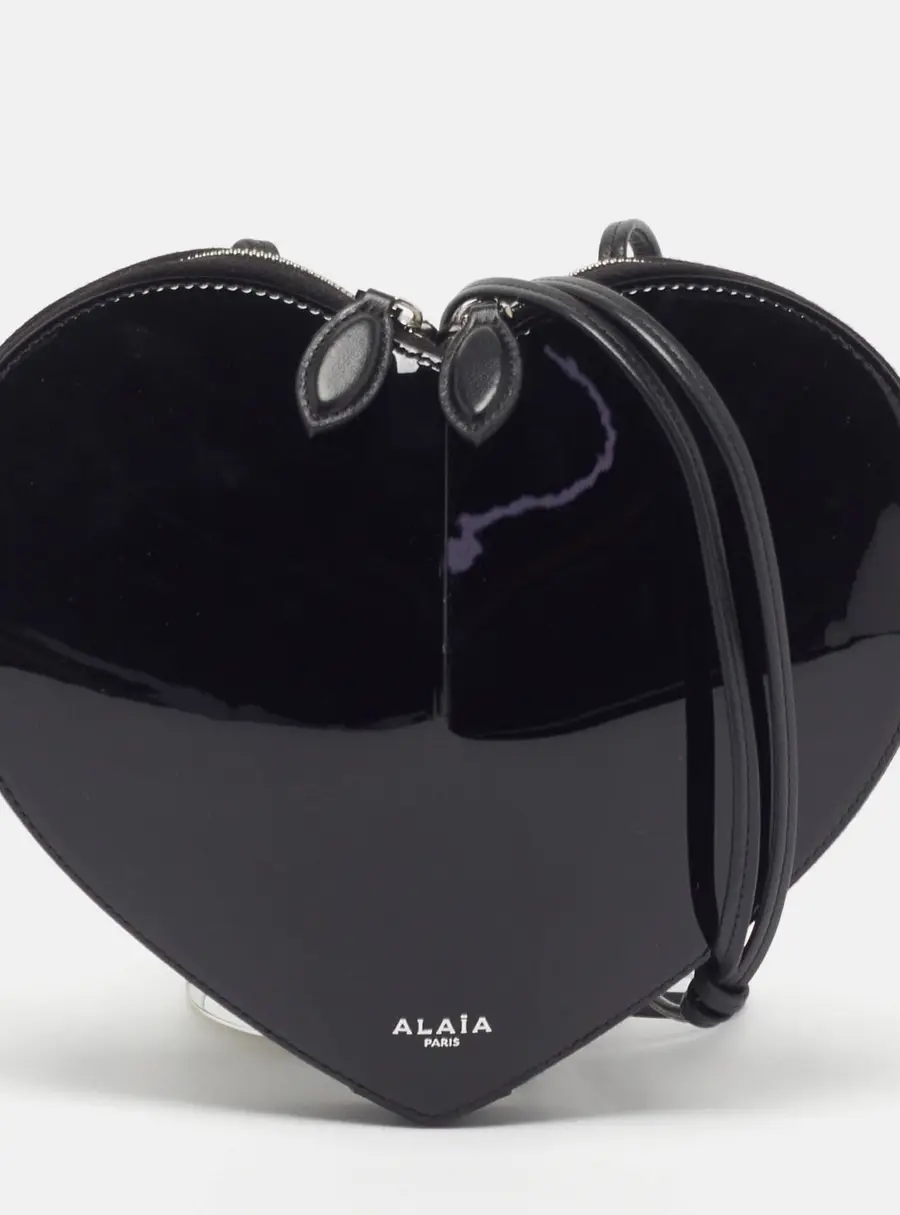 Alaia Le Coeur Black Leather Crossbody Bag