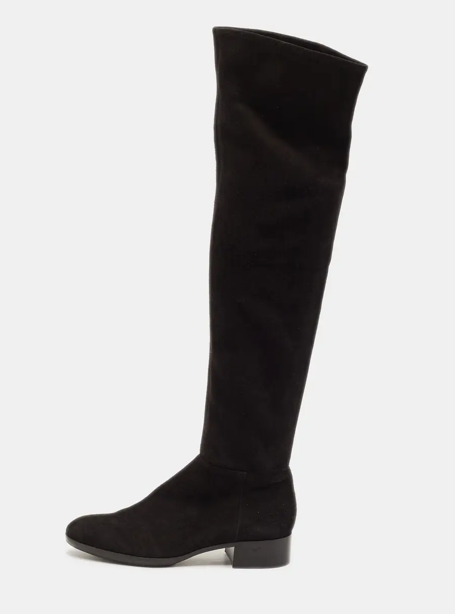 Alaia Size Black Suede Knee Length Boots