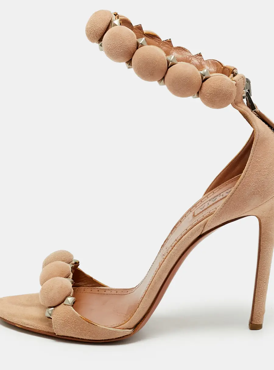 Alaia La Bombe Size 36 Beige Suede Ankle Strap Sandals