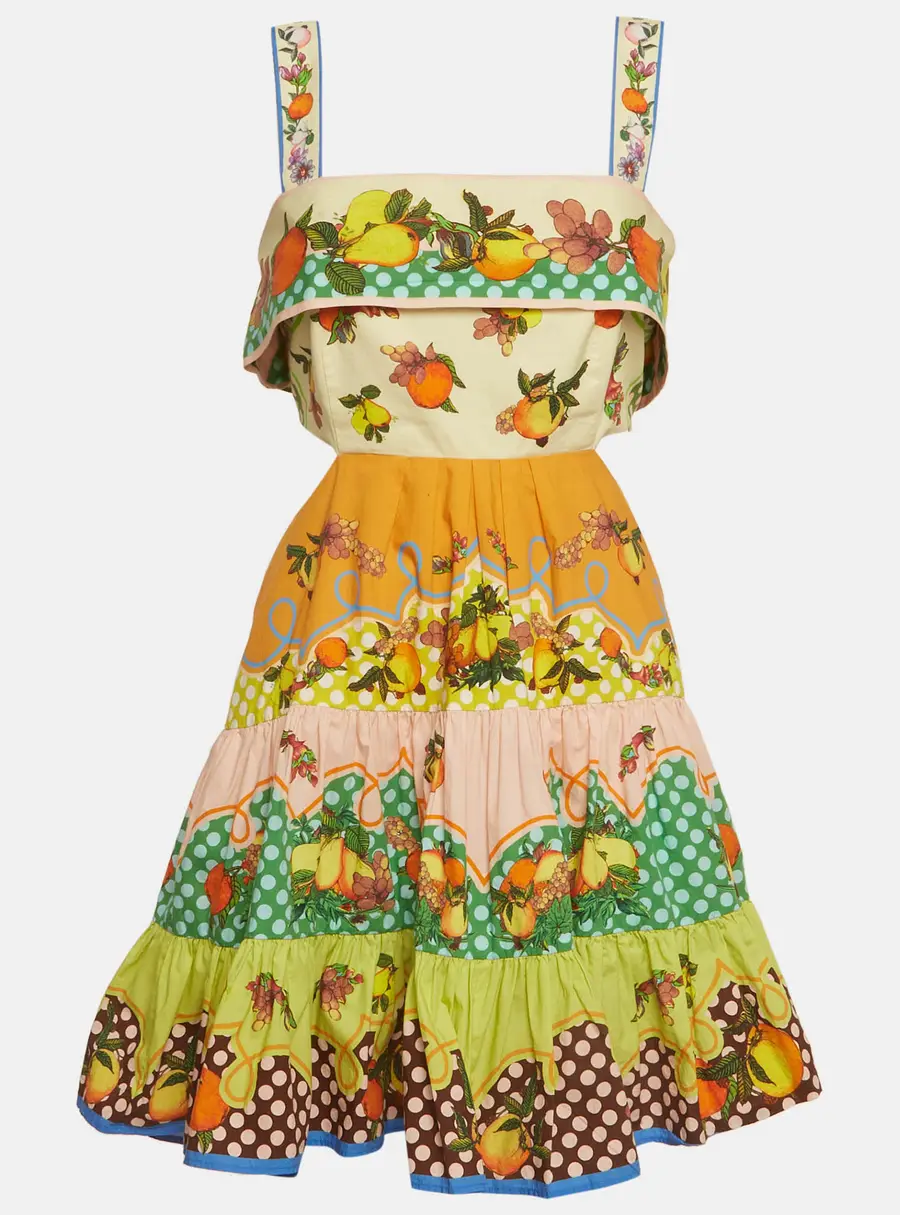 Alemais Multicolour Lemonis Print Cut Out Mini Dress M