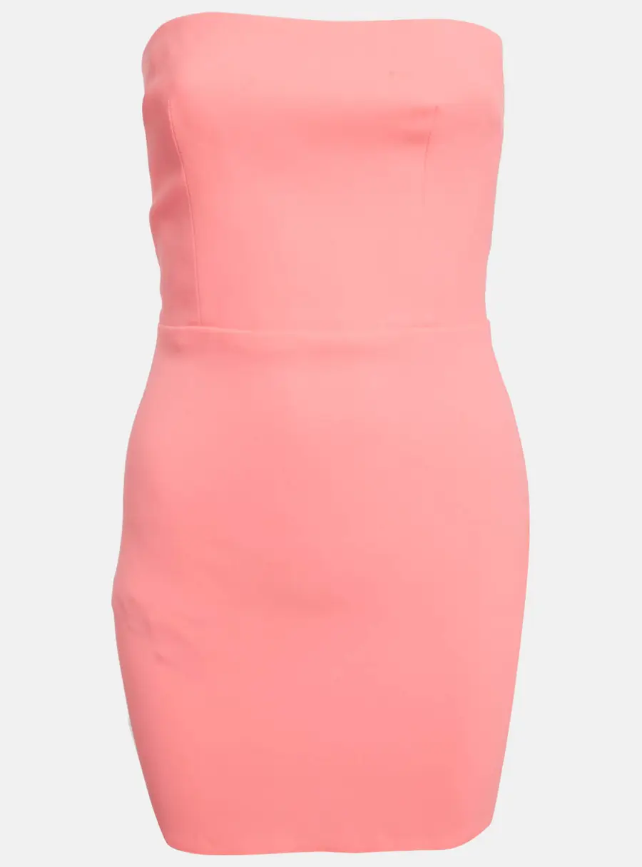 Alex Perry Neon Pink Stretch Crepe Strapless Mini Dress S