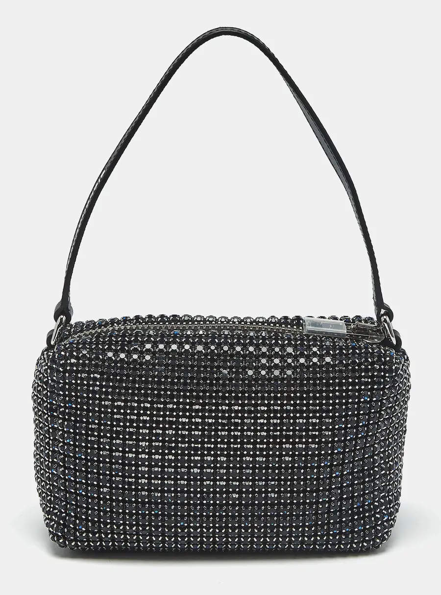 Alexander Wang Heiress Medium Dark Blue/Black Crystals and Leather Pouch