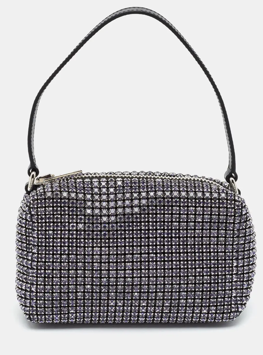 Alexander Wang Heiress Medium Lavender Mesh Crystal Pouch