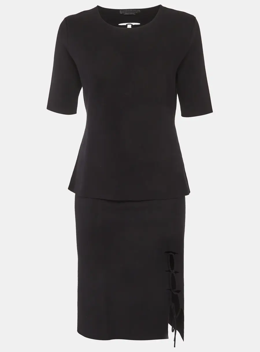 Alexander Wang Black Stretch Knit Lace-Up Set M/L
