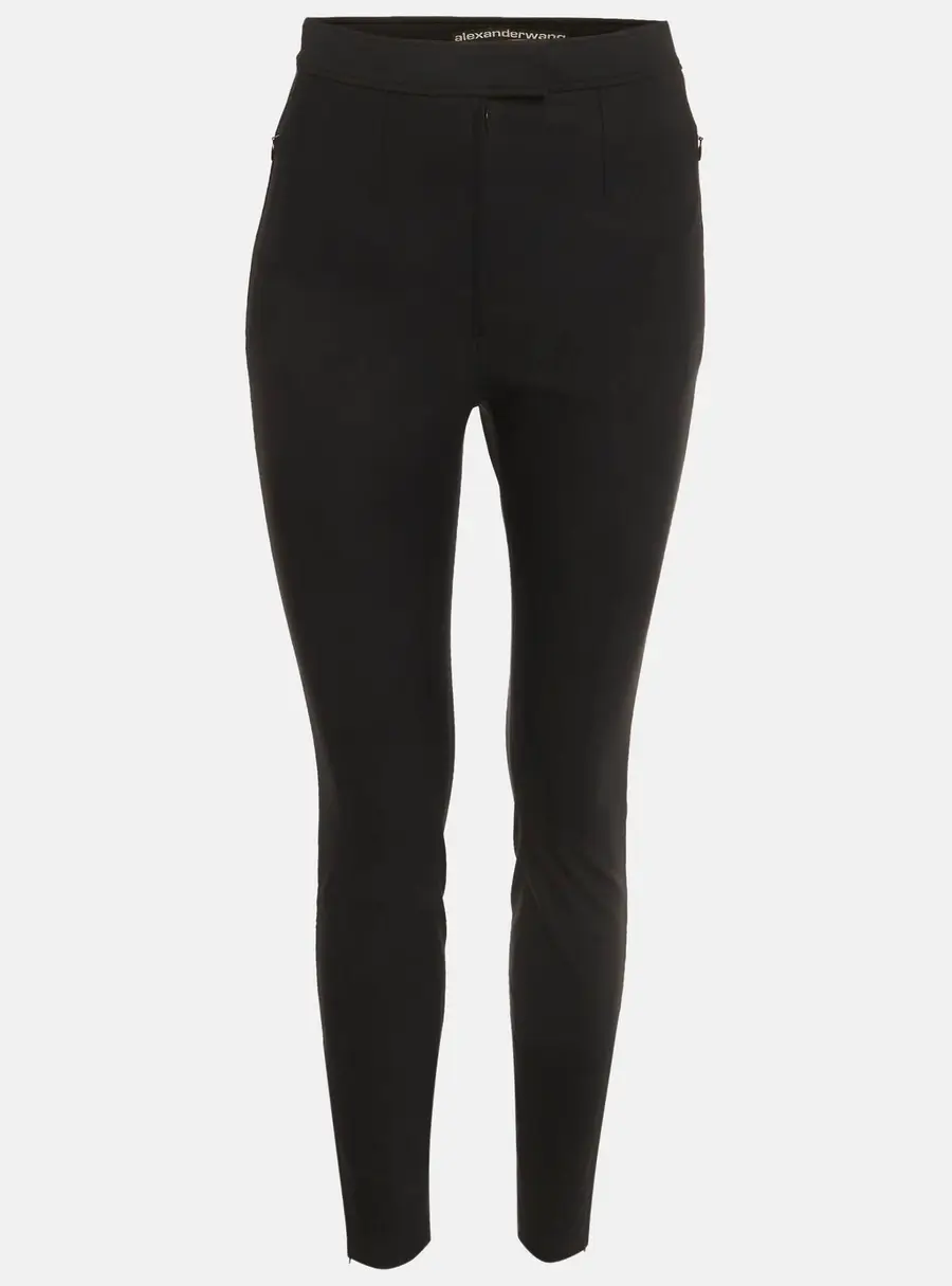 Alexander Wang Black Jersey Zip Detail Pants S