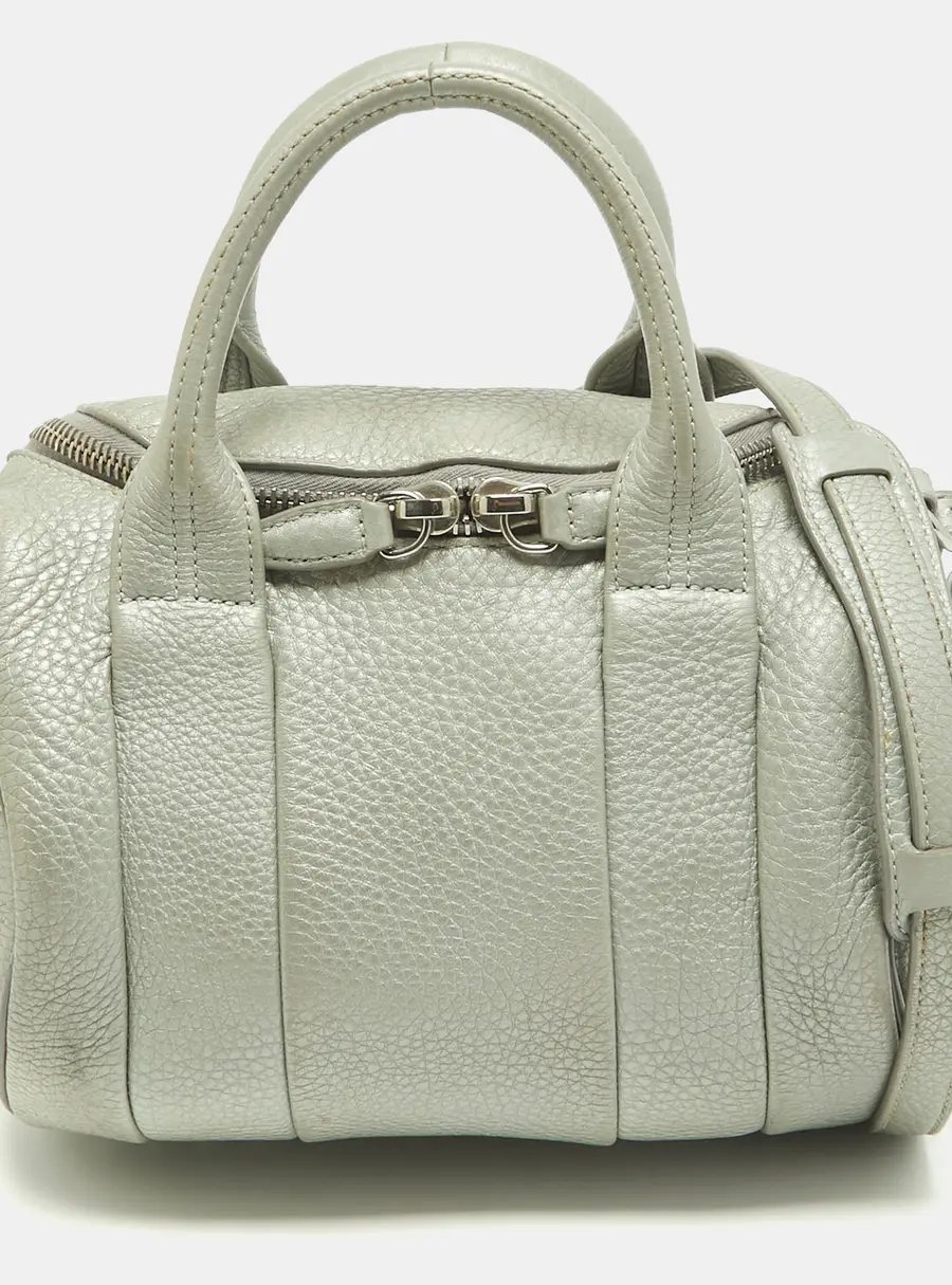 Alexander Wang Rocco Grey Grained Leather Satchel
