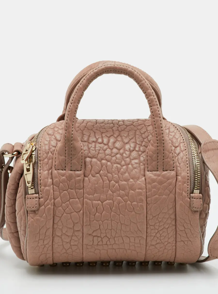 Alexander Wang Rocco Mini Peach Textured Leather Satchel