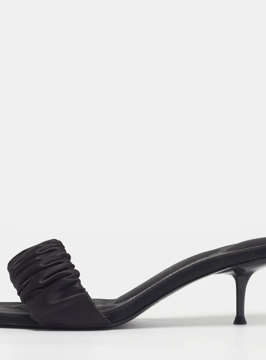 Alexander Wang Jessie Size 38.5 Black Satin Slide Sandals
