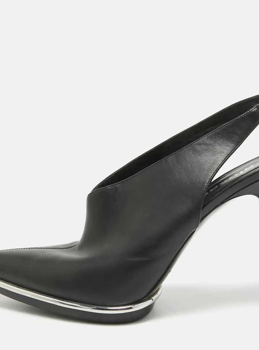 Alexander Wang Black Leather Cara Slingback Pumps Size 40