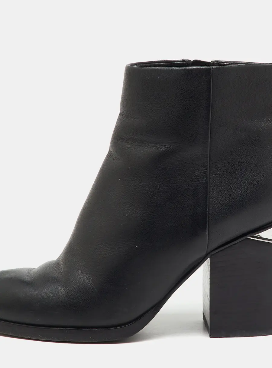 Alexander Wang Black Leather Gabi Ankle Length Boots Size 36.5