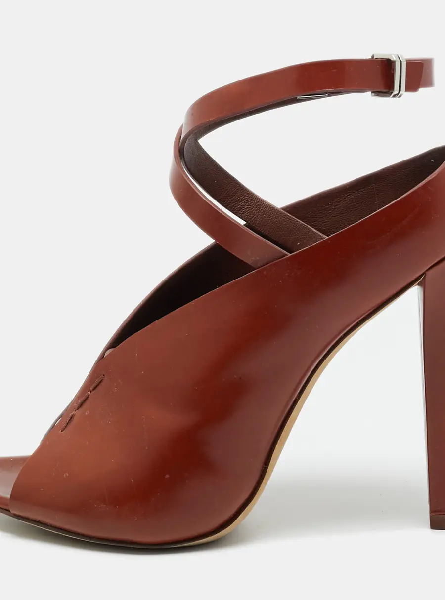 Alexander Wang Size 36.5 Brown Leather Ankle Wrap Pumps